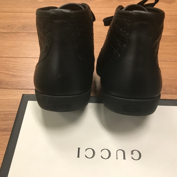 GUCCI GG GUCCISSIMA MICROSOFT NERO SNEAKERS SIZE 6.5 - Picture 3 of 7